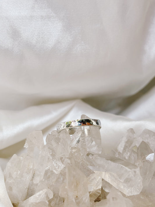 Hammered Silver Ring Band